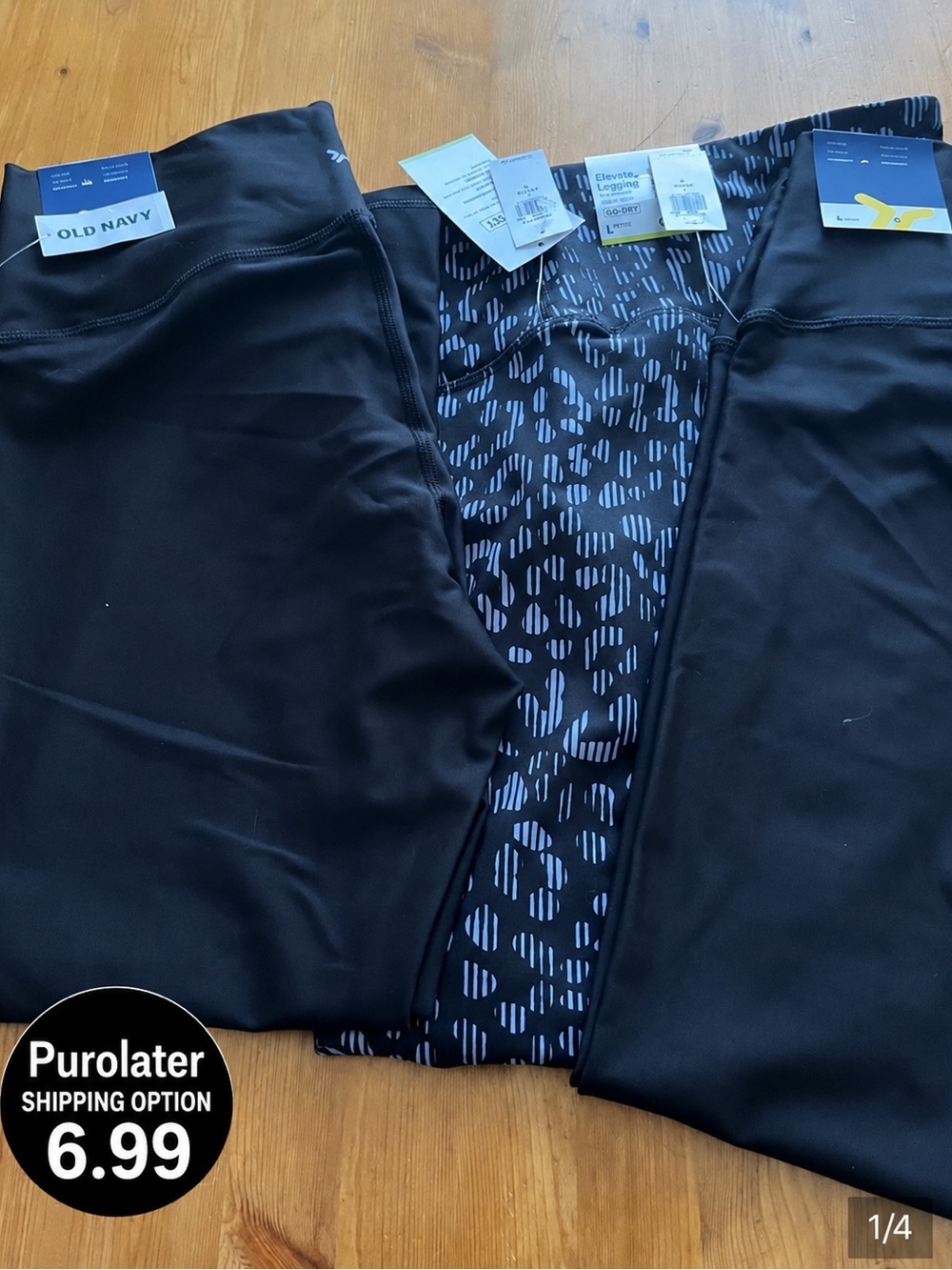 ❤️3 for 30 Item NWT Three Old Navy Black High-Rise Performance Leggings L/P